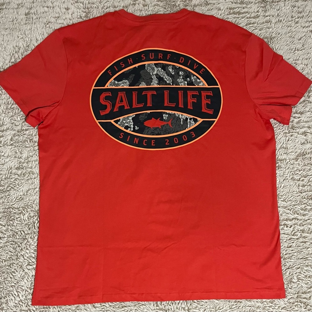 Salt Life Men's Vibrant Red Short Sleeve Tee